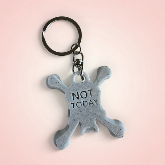 מחזיק מפתחות גולגולת NOT TODAY