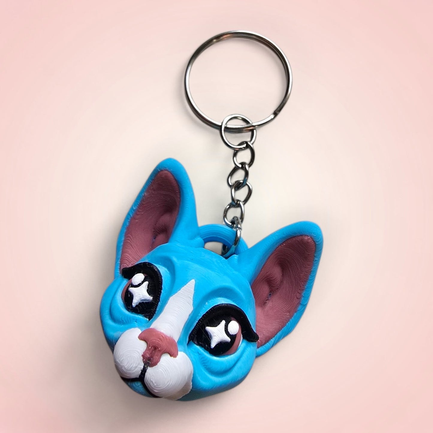 מחזיק מפתחות תלת מימד חתול ספינקס כחול