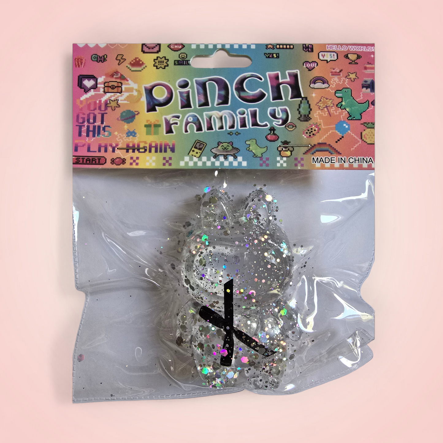 טאבה סקווישי לב נצנצים בצבעים שונים