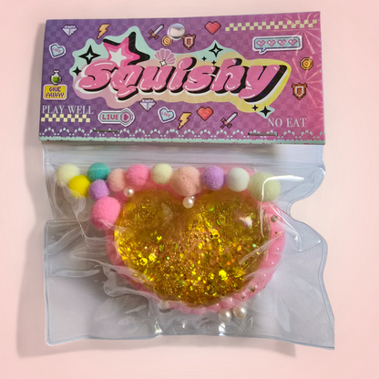 טאבה סקווישי לב נצנצים בצבעים שונים