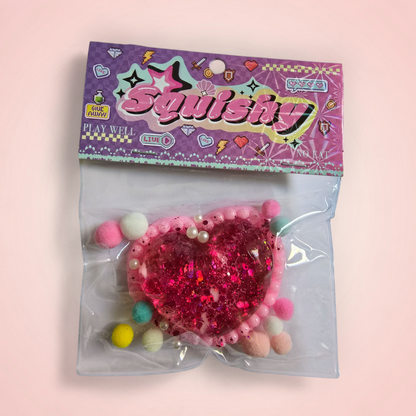 טאבה סקווישי לב נצנצים בצבעים שונים